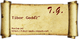Tibor Gedő névjegykártya